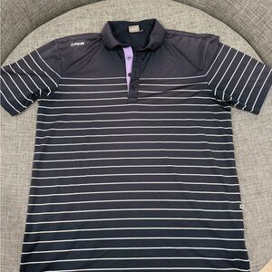 Ping Men's Polo Shirt - Navy and White Stripes